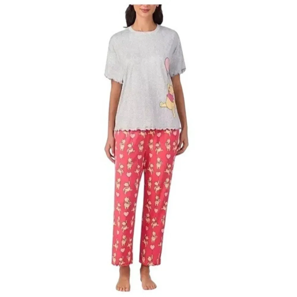 Winnie the Pooh Girls Medium 8 - 10 Short Sleeve Top and Pajama Pants Set NWT